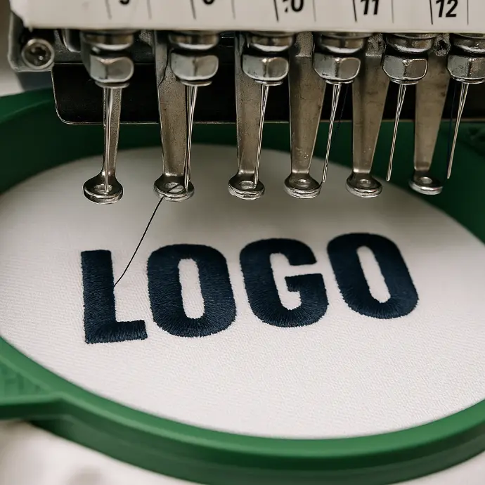 Détail d’une broderie sur textile, visuel d’illustration