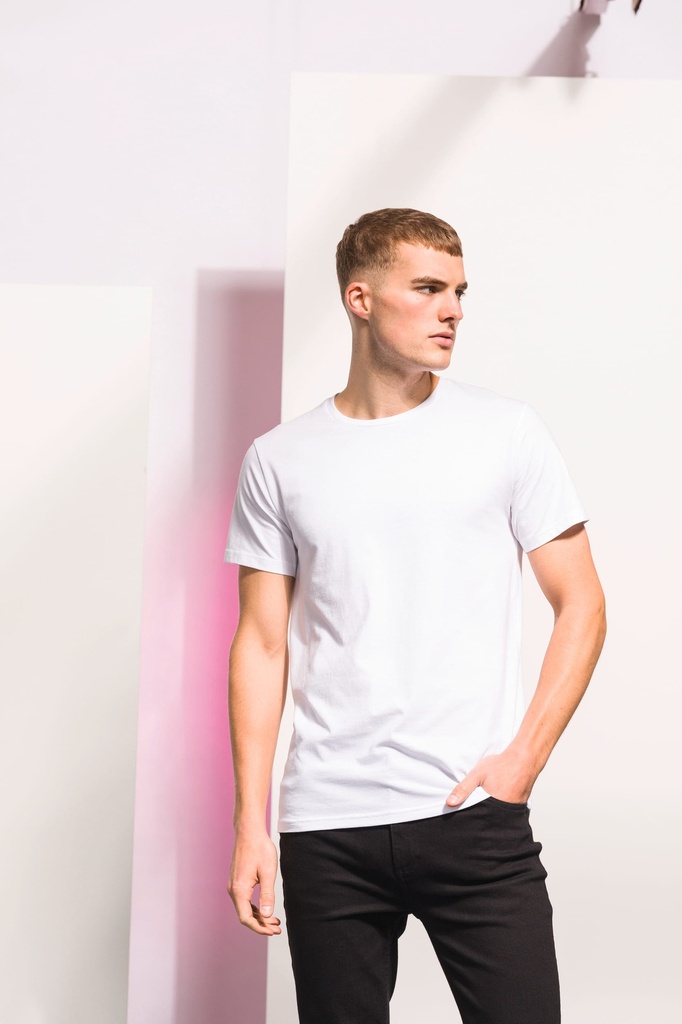TSHIRT COTON SFM121 - T-shirt homme col rond Feel Good WHITE (XS)